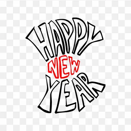 Happy New Year Free PNG Text